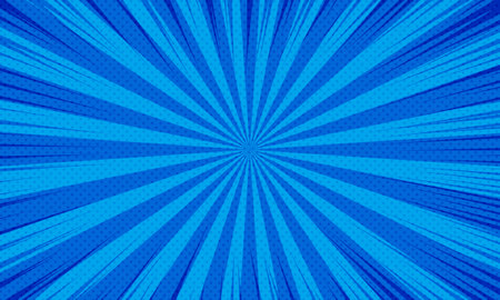 Retro comic rays blue dots background, vector illustration in pop art retro style.のイラスト素材