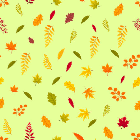 Vector seamless pattern of leaves and flowers, background for textile or book covers, wallpapers, design, graphic art, printing, hobby, invitation.のイラスト素材
