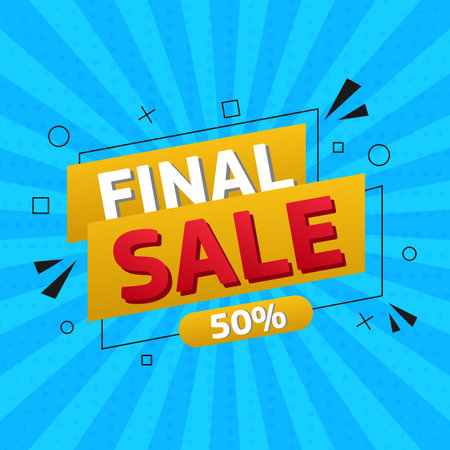 Vector promotional banner final discounts, on a bright background, for shops and business sales.のイラスト素材