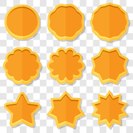 Vintage heraldic shield shapes labels design, retro style borders, frames, labels set.のイラスト素材