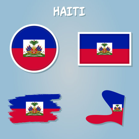 Map of Haiti, Haiti vector illustration, Haiti Map with the National Flag.のイラスト素材