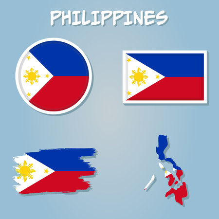 Philippines vector map with the flag inside.のイラスト素材