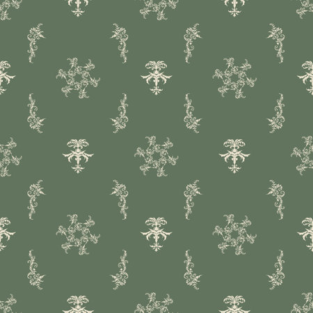 Seamless background in the baroque style green.のイラスト素材