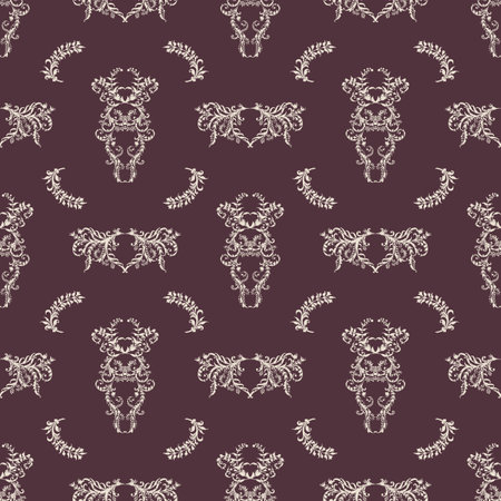 Floral seamless pattern with cotton blossom flowers, endless texture, ink sketch art.のイラスト素材