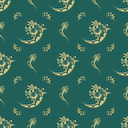 Seamless traditional Indian paisley with flower pattern.のイラスト素材