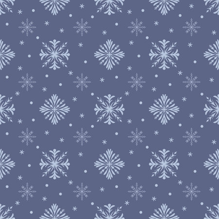 Abstract seamless pattern made of snowflakes on blue.のイラスト素材
