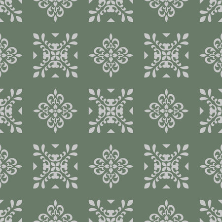 Damask seamless vector pattern, classic vintage damask ornament.のイラスト素材