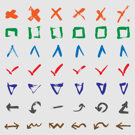 Set of grunge brush strokes.のイラスト素材