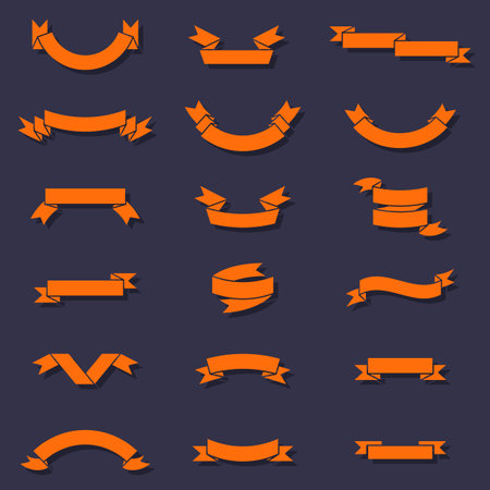Set of orange web graphic decorative ribbons.のイラスト素材