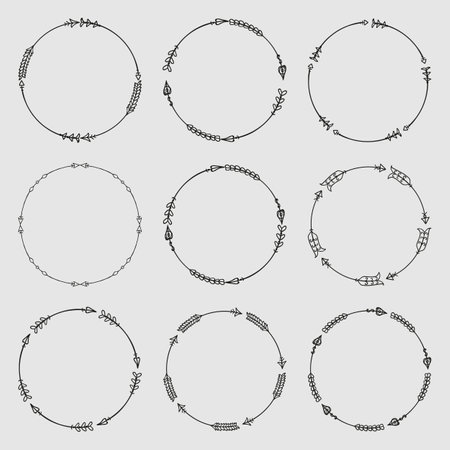 Circle arrow frames for monograms.のイラスト素材