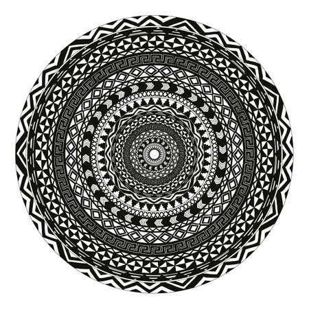 Vector beautiful deco monochrome mandala.のイラスト素材