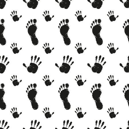 Seamless pattern with hand print.のイラスト素材