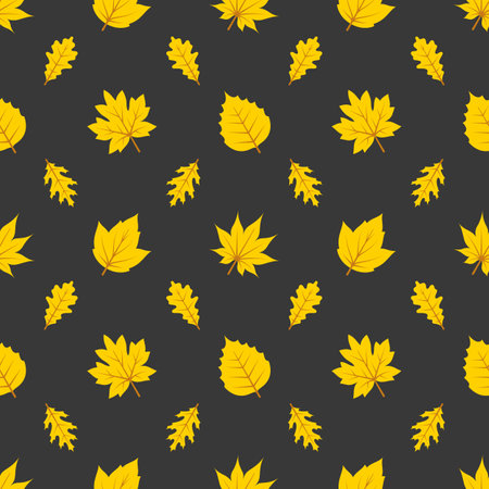Seamless pattern yellow leavesのイラスト素材