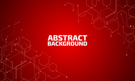 Minimal geometric background, red elements with fluid gradient.のイラスト素材