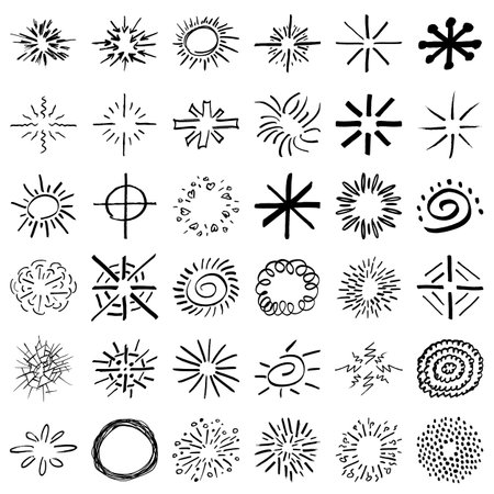 Hand drawn vector doodle design graphic elements.のイラスト素材