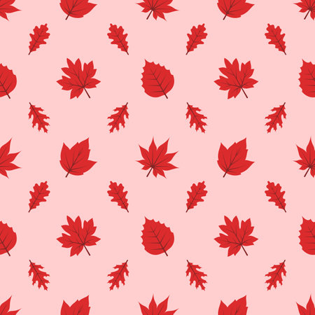 Seamless forest pattern with acorns and autumn leaves.のイラスト素材