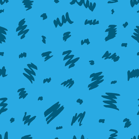 Seamless pattern with blue doodle.のイラスト素材