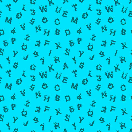 Blue seamless alphabet endless pattern.のイラスト素材