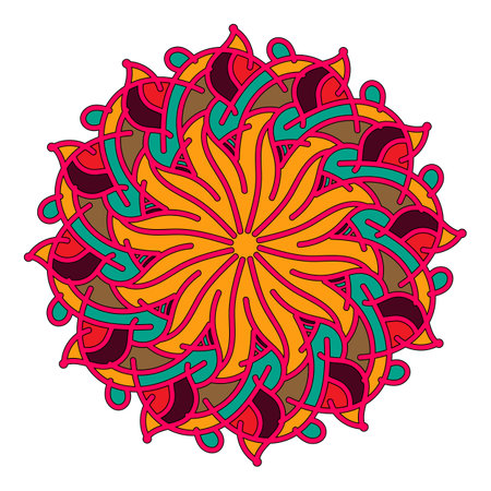 Flower Mandalas, vintage decorative elements.のイラスト素材