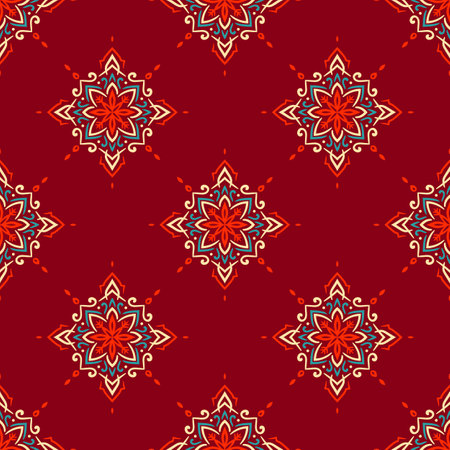 Decorative ornamental oriental style seamless floral pattern.