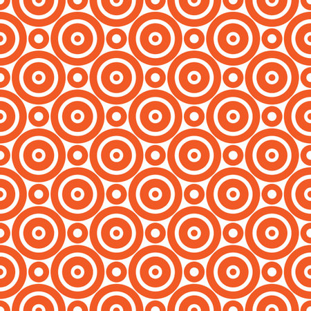 Orange and white circles seamless pattern.のイラスト素材