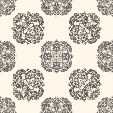 Damask vector seamless pattern element.のイラスト素材