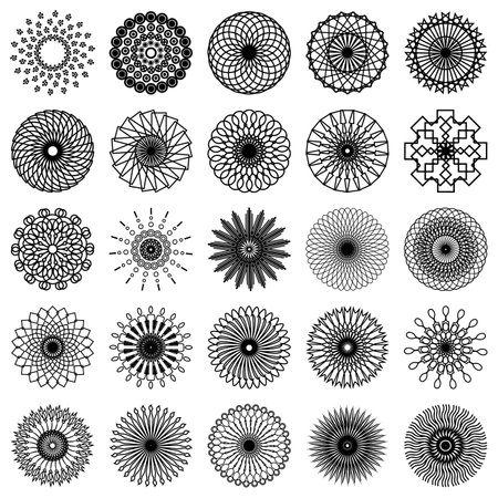 Vector illustration of hand drawn wreaths.のイラスト素材