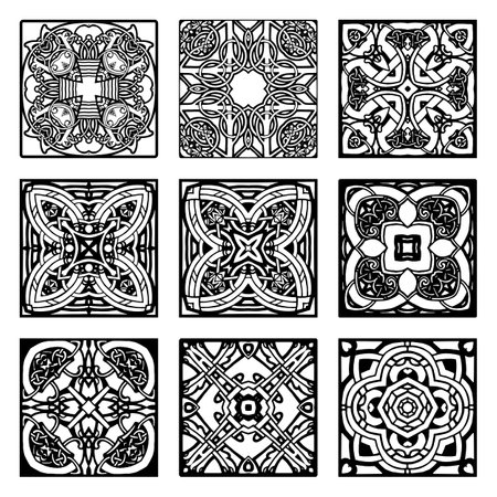 Set of oriental vector damask.のイラスト素材