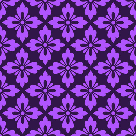 Seamless pattern illustration with hibiscus design.のイラスト素材