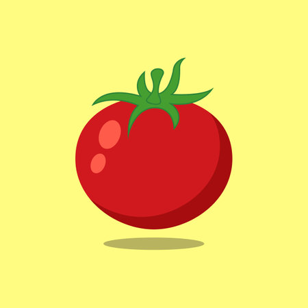 Tomato isolated single simple cartoon illustration.のイラスト素材