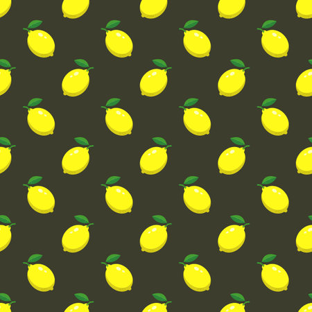 Vector summer pattern with lemons.のイラスト素材