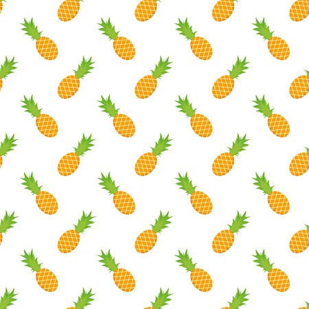 Cartoon pineapple on a white background.のイラスト素材