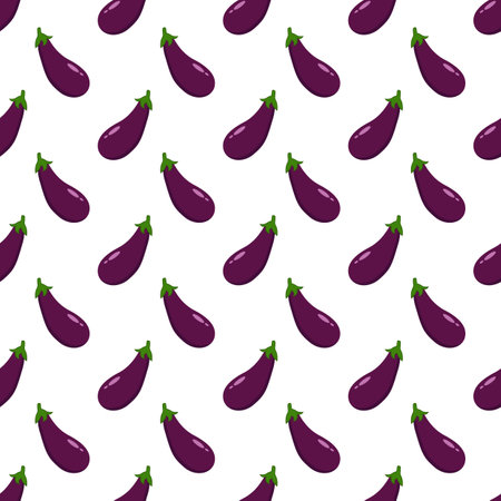 Eggplant seamless pattern vector illustration.のイラスト素材