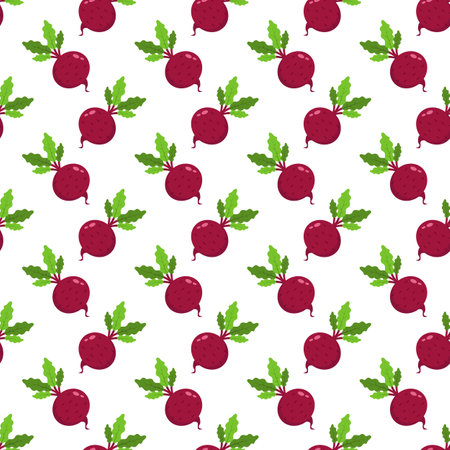 Beetroot, seamless pattern, vector on a white background.のイラスト素材