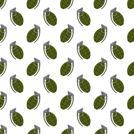 Grenade  on seamless vector pattern.のイラスト素材