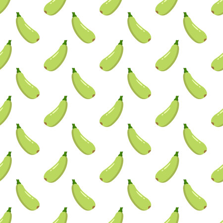 Zucchini seamless pattern on white background.のイラスト素材