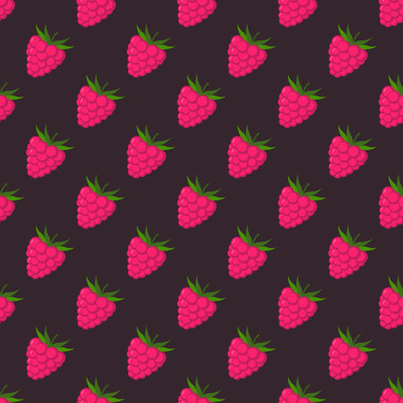 Seamless pattern raspberries vector illustration.のイラスト素材