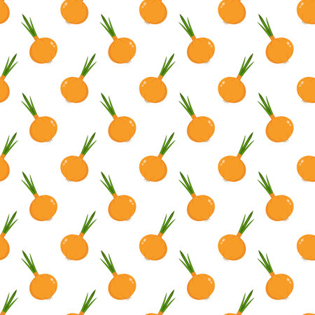 Seamless pattern onion on a white background.のイラスト素材