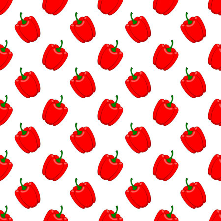 Seamless pattern red pepper on a white backgroundのイラスト素材
