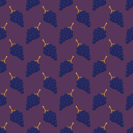 Dark grapes seamless pattern purple background.のイラスト素材