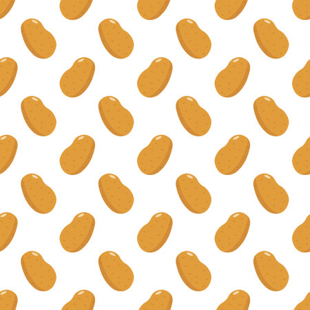 Potato seamless pattern raw vegetable.のイラスト素材