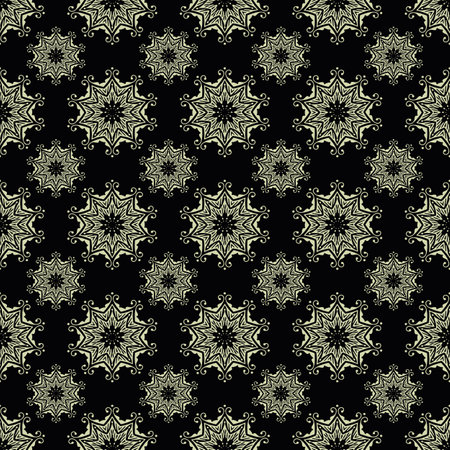 Seamless decorative floral damask wallpaper pattern.のイラスト素材