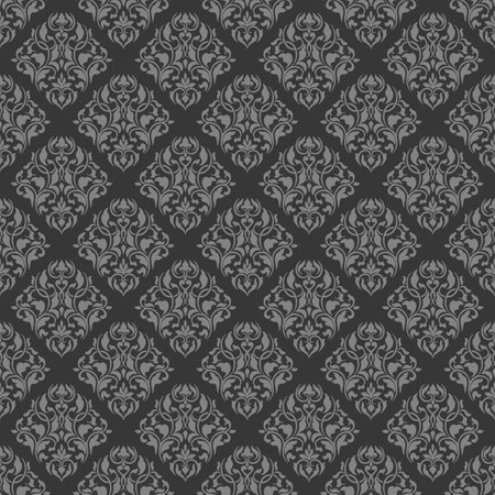Seamless vector gray background ornate decorative leaves in art deco style.のイラスト素材