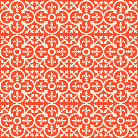 Damask seamless vector pattern classic vintage damask ornament.のイラスト素材