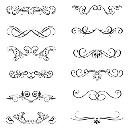 Ornate frames and scroll elements.のイラスト素材