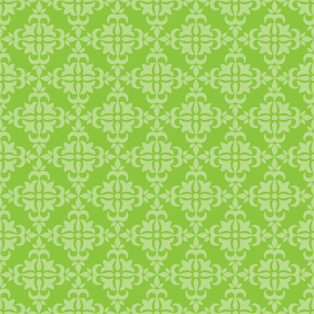 Vector wallpaper seamless tied fishnet damask pattern in green colors.のイラスト素材