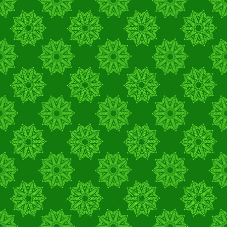 Seamless abstract tribal pattern in green colors.のイラスト素材
