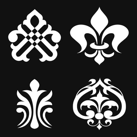 Ornate scroll and decorative design elements.のイラスト素材
