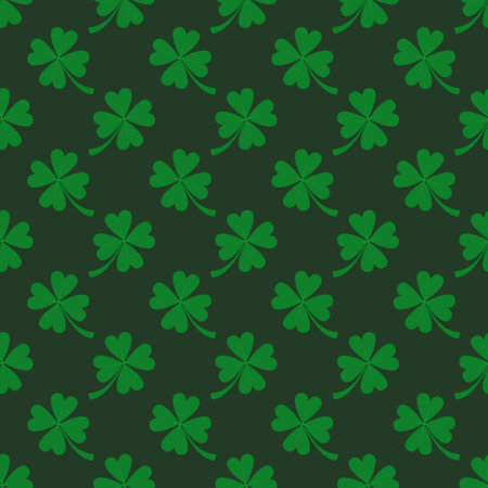 Seamless pattern with a happy patrick day theme and dominant green color.のイラスト素材