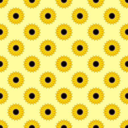 Seamless pattern with sunflowers vector.のイラスト素材